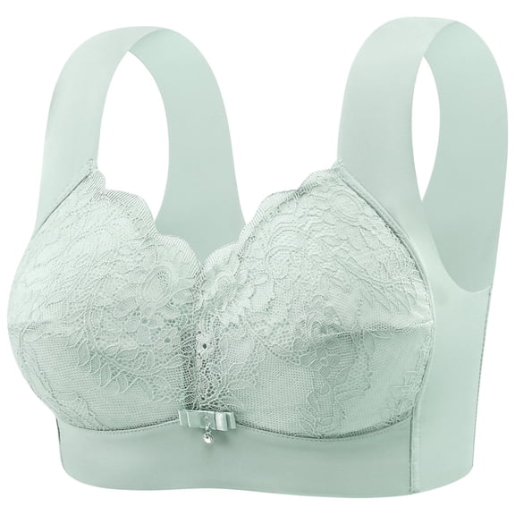 UQJfacai Bras for Older Women No Underwire Comfortable Lace Bra Wireless Supportive Lift Full Coverage Everyday Push Up Bra S-2XL