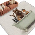 Area Rug Bears Deer Rabbit Rectangle Area Rugs Washable Rug for Living ...
