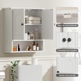 thumbnail image 5 of Bathroom Medicine Cabinet,2 Doors White Bathroom Wall Cabinet with Arched,Over Toilet Storage Cabinet for Laundry Room/Kitchen/Living Room,Surface Mount Medicine Cabinets 23x24, 5 of 14
