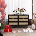 thumbnail image 3 of Modern 6 Drawer Dresser Wood Cabinet - N/A Black, 3 of 5