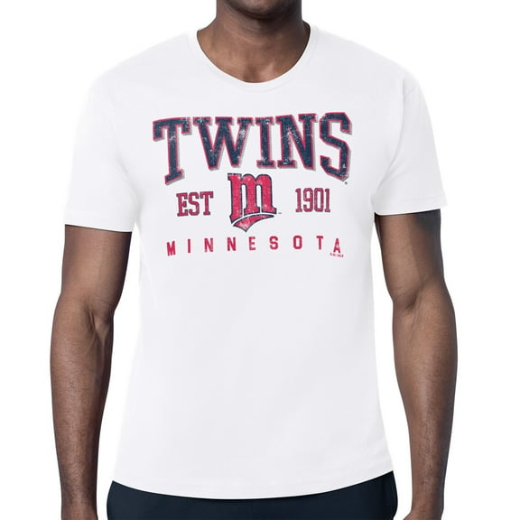 Men's Starter White Minnesota Twins Distressed Logo T-Shirt