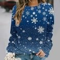 thumbnail image 2 of Lightweight Crewneck Sweatshirts Womens Xmas Tree Printed Merry Christmas Holiday Outfits Long Sleeve Loose Tops (S, Navy 02), 2 of 6