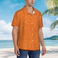 thumbnail image 2 of KLL Men's Hawaiian Shirt Short Sleeve Button Down Beach Shirts-Orange Glitter, 2 of 5