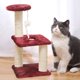 thumbnail image 3 of Árbol rascador moderno para gatos con poste de sisal integrado, diseño que ahorra espacio, estructura metálica plegable, base de madera de 2 niveles, ideal para el dormitorio.,Wsvlmg, 3 of 8