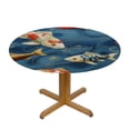 thumbnail image 3 of JEUXUS  Underwater Colorful Fish Fitted Round Table cover Waterproof Table Cover with Elastic Edge Wipe Clean Table Covers for Indoor Outdoor, 3 of 7