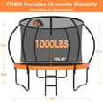 thumbnail image 2 of YORIN Trampoline pour 3-4 Enfants, Trampoline de 10 Pi pour Adultes avec Filet d'Enceinte, Panier de Basketball, Échelle, Capacité de Poids de 1000 Lb, Trampoline Récréatif Extérieur, Trampoline Robuste, 2 of 8