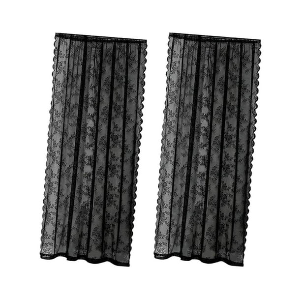 Juego de cortinas de dos piezas con estampado floral para estudio y sala de estar.