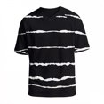 thumbnail image 4 of Telankuip Summer Mens Striped T-Shirts Loose Fit V-Neck Raglan Sleeved Waffle Casual Tees 2026 Fashion Beach Vacation Short Sleeve Tops Soft Breathable for Everyday Wear 1-Black XL, 4 of 4