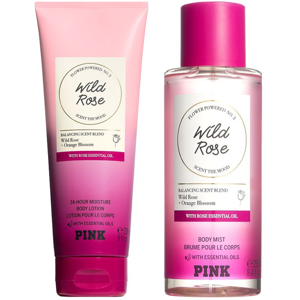 Victoria's Secret Wild Rose Body Mist and Lotion set of 2