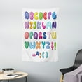 thumbnail image 1 of Letters Tapestry, Bubble Shaped 3D Style Alphabet Set Colorful Kids Children Design Comic Typeset, Wall Hanging for Bedroom Living Room Dorm Decor, 40W X 60L Inches, Multicolor, by Ambesonne, 1 of 2