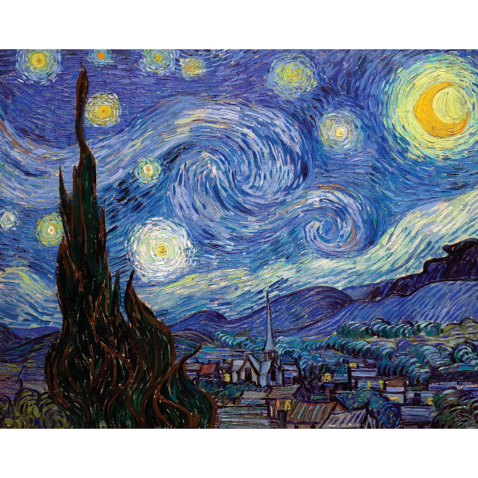 Mindbogglers Gold 1500-Piece Jigsaw Puzzle, Starry Night by Van Gogh, for Adults, 33x26in