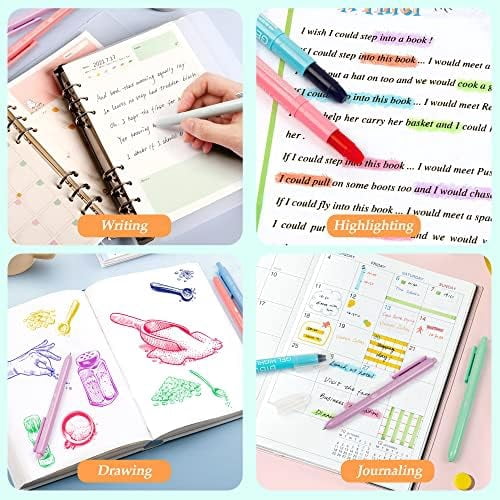 Bible Highlighters and Pens, 22 Pack Journaling Kit, 12 Colors Gel Highlighters and 10 Colors Ballpoint Pens with a storage bag, Bible Markers No Bleed Through by Tekola