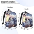 thumbnail image 3 of Picia Cute Animal Couple Printed Canvas Daypack - Stylish and Durable Vintage Compact Backpack - Class, Work, Travel, or Laptop Bookbag,Organized Compartments-Medium, 3 of 6