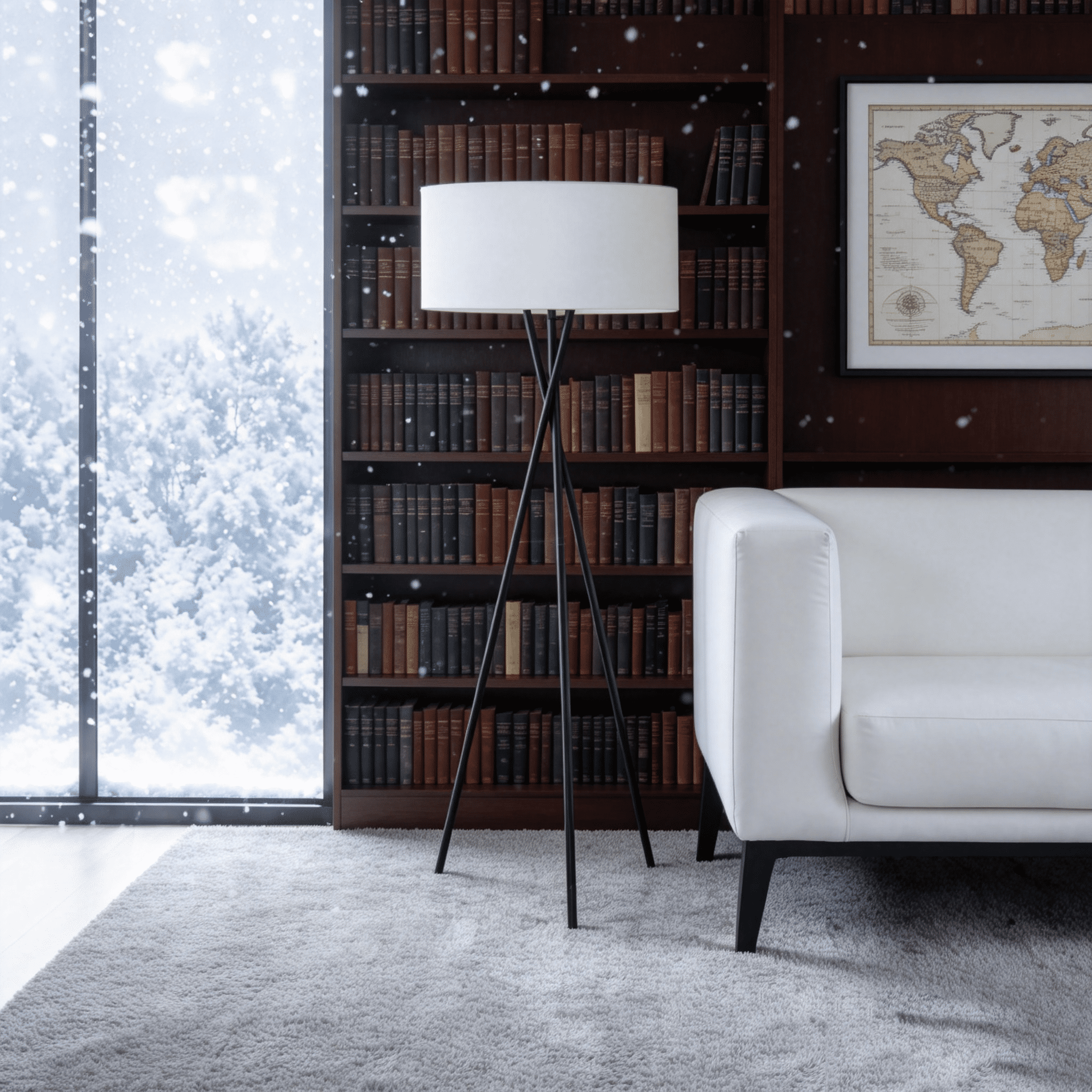 JERFIT Modern Tripod Floor Lamp with Fabric Shade, 3-Way Switch, Adjustable Ambient Lighting for Living Room, Bedroom, Office Decor