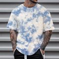 thumbnail image 5 of Mens T Shirts Casual Stylish Quarter Sleeve Big and Tall Summer Casual Tennis T Shirts Trendy Gradient Crew Neck Summer Outdoor Basic Basic Tee, 5 of 5