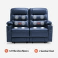 thumbnail image 6 of MCombo Power Loveseat Recliner, Electric Reclining Loveseat Sofa with Heat and Vibration, Cup Holders, USB Charge Port, Faux Leather Reclining Sofa for Living Room PR622(Navy Blue), 6 of 9