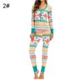 thumbnail image 4 of Conjuntos de pijamas de Navidad para mujer, conjuntos de pantalones superiores, longitud completa, manga Regular, cuello en V, conjuntos suaves con estampado en caliente, ropa de dormir, 4 of 4