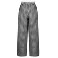 thumbnail image 4 of Smaickrr Athletic Pants for Women Drawstring Elastic Waist Pants Wide Leg Loose Trousers Splicing Checkered Pants, 4 of 7