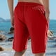 thumbnail image 4 of Pantalones Cortos de Cintura Elástica para Hombre con Bolsillos, Color Sólido, Cordón de Cintura Elástica Casual Y Bolsillos Pantalones Cortos para Hombres Verano Casual, 4 of 5