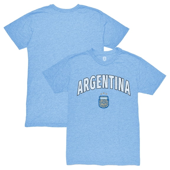 Men's 1863FC Light Blue Argentina National Team Retro Wordmark Tri-Blend T-Shirt