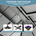 thumbnail image 5 of Modern Shade 12' x 14' Hardtop Gazebo with LED Lighting, USB Ports, Curtains, Netting, and Double Roof, 5 of 7