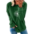 thumbnail image 3 of Lindreshi Sweatshirts for Women Loose Fit Fashion Woman Round Neck Long Sleeve T-Shirt Printing Loose Sweatshirt Blouse Tops, 3 of 5