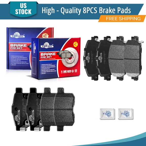 YXPCARS Front Rear Ceramic Brake Pads (D1654, D1451), Brake Pads Set for 2013 2014 2015 2016 2017 Honda Accord No LX