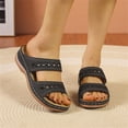 thumbnail image 6 of Ruyang Womens Wedge Sandals Women's Beach Slope Heel Slippers Hollow Casual Slippers Slope Bottom Shoes Retro Sandals, 6 of 7