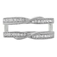 thumbnail image 3 of Dazzlingrock Collection 0.33 Carat (ctw) 14K Diamond Wedding Band Enhancer Guard Double Ring 1/3 CT, White Gold, Size 7, 3 of 4