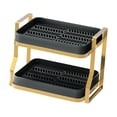 thumbnail image 1 of Estante organizador de encimera de cocina de 2 niveles con bandeja de drenaje, estante para secar tazas Negro, 1 of 8