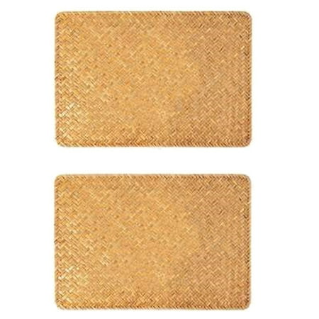 

2 Pcs Straw Woven Placemat Hand-Woven Rectangular Placemat Rattan Woven Placemat for Dining Table and Kitchen Table Mat