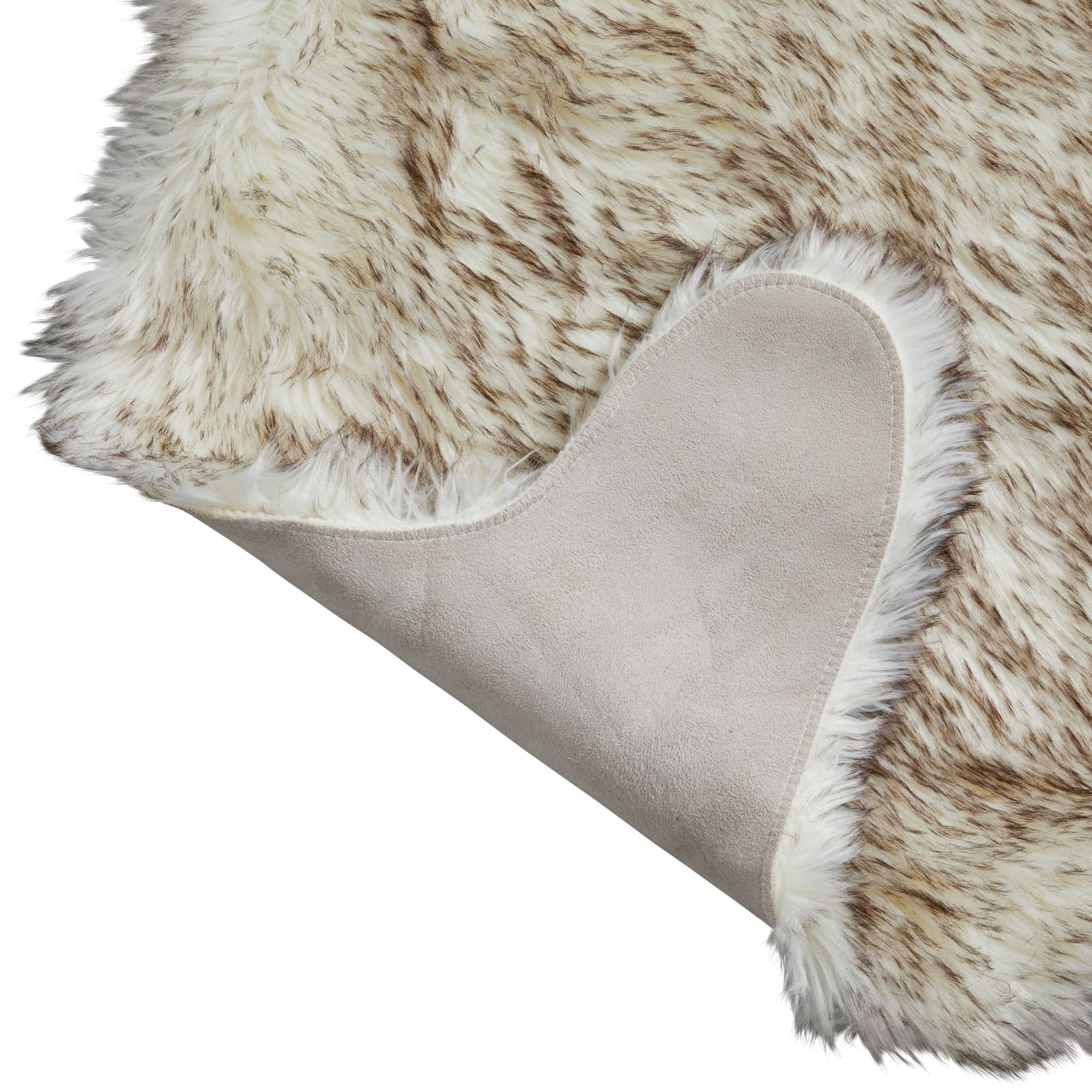 Better Homes & Gardens Faux Sheepskin Fur Pelt Indoor Area Rug, Natural, 30"x47"