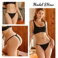 thumbnail image 4 of Tanga de algodón con cinturón ajustable para mujer, bragas sin costuras, transpirable, lencería de cintura baja, suave, Color sólido, 3 piezas, 4 of 5