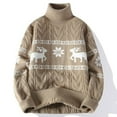 thumbnail image 3 of Christmas Sweaters for Women Winter High Neck Sweater Coat With Festive Deer Design Casual Knit Pullover Large Size Base Layer 2023 Warm Outerwear For Christmas Sweaters, 3 of 3