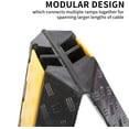 thumbnail image 2 of Heavy Duty Rubber Cable Protector Ramp, 2-Channel Flip-Open Cord Cover, Modular Interlocking Design, 22,000 lbs Load Capacity, High-Visibility Yellow Lid, 2 of 7
