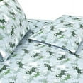 thumbnail image 3 of Elegant Comfort Luxury Soft Bed Sheets Holiday Pattern 1500 Series Microfiber-Softness Wrinkle and Fade Resistant (6-Piece) Bedding Set, Full, Plaid Moose Green, 3 of 5