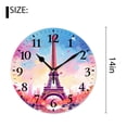 thumbnail image 2 of 14 Inch Wall Clock Battery Operated Silent Clock Decorative for Office, Kitchen, Outdoor, Living Room，Romantic Eiffel Tower Art, 2 of 4