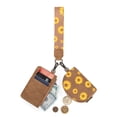 thumbnail image 3 of Wrangler KeyChain Wristlet Wallets for Women Sunflower Floral Dual Pouch Wristlet Western Credit Card Holder Wallet with Zipper Pocket, Khaki, 3 of 7