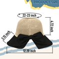 thumbnail image 5 of Straw Sun Summer Hat for Women, Female Wide Brim UPF 50+ UV Protection Bowknot Cap, Stylish Braid Visor, Ladies Foldable Roll Up Packable Floppy Beach Hat with Windproof Chin Strap, Black / Beige, 5 of 5