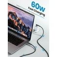 thumbnail image 2 of Fasgear USB C to USB C Cable,2 Pack 10ft 60W Type C to Type C Right Angle 90 Degree,PD Fast Charging Charger Lead Compatible for Galaxy S22 S21 Mac-Book i-Pad Pro i-Pad Air (3m,Black&Blue), 2 of 8