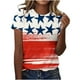thumbnail image 2 of Fiudx Ropa de Mujer Camiseta Informal de Manga Corta con Cuello Redondo y Estampado Del Día de La Independencia para Mujer, 2 of 4