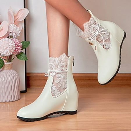 

FZM Women shoes cowboy boots Boots Winter Ankle Women s Ladies Increasing Women s Lace Boots Fashion Height Autumn Boots Women s Boots