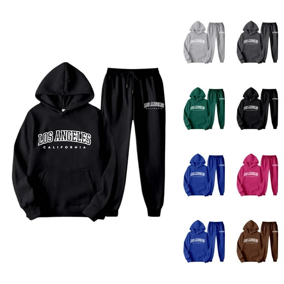 Los Angeles Track Suits for Women Set Travel Hoodie and Jogger Sweatpants 2 Piece Matching Sweatsuit Lounge Set