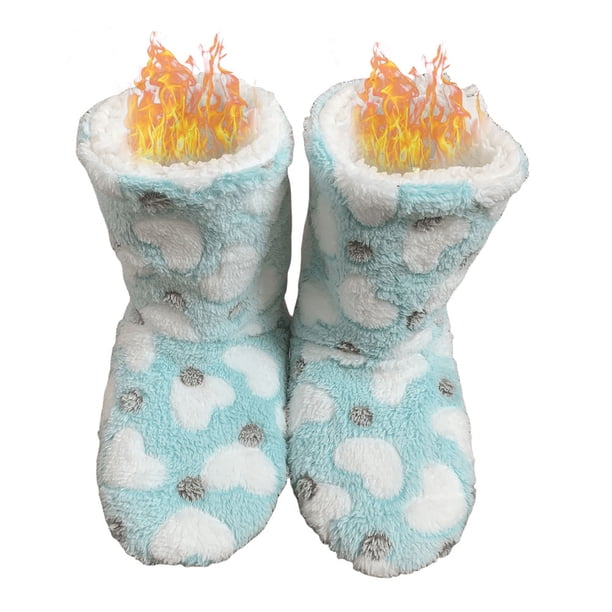 DQrwqpou Calcetines Mullidos Tipo Pantuflas Acogedores Calcetines Cama Difusos para Otoño Invierno (corazón Verde Y Beige)