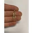 thumbnail image 3 of 14K Solid Real Gold Personalized Cursive E Initial Pendant, Available in Different Letters Charm with Diamond Cut Gifts for Her with 18 Inch Gold Chain, 3 of 6