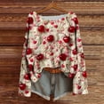 thumbnail image 4 of Womens Sweatshirts Valentine's Day Casual Printed Round-Neck Long Sleeve Fashion Pullover Top, 4 of 9