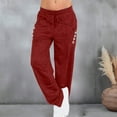 thumbnail image 7 of Puntoco Pants for women Womens Winter Wide Leg Yoga Sports Loose Casual Long Pants Trousers Wine XL(XL), 7 of 7