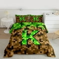 thumbnail image 2 of Manfei Letter Monogrammed K 3-Piece Full Size Comforter Sets for Teens Boys Girls,Construction Game Bedding Comforter Set,Building Blocks Lightweight Bedding Sets,Microfiber Bedroom Decor, 2 of 8