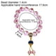 thumbnail image 2 of Pulsera artesanal de cristal rosa Pulsera elástica para mujer, rosa: significa sabiduría y aprendizaje. Adepaton BST3004649-3, 2 of 5