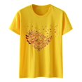 thumbnail image 4 of Yellow Women's Short Sleeve T-shirt, Women'S Love Butterfly Printed Shirt Short Sleeve Round Neck T Shirt Fashion Top Lightweight Soft Casual Summer Clothing Clothes,Women's Short sleeve T-shirt L, 4 of 4